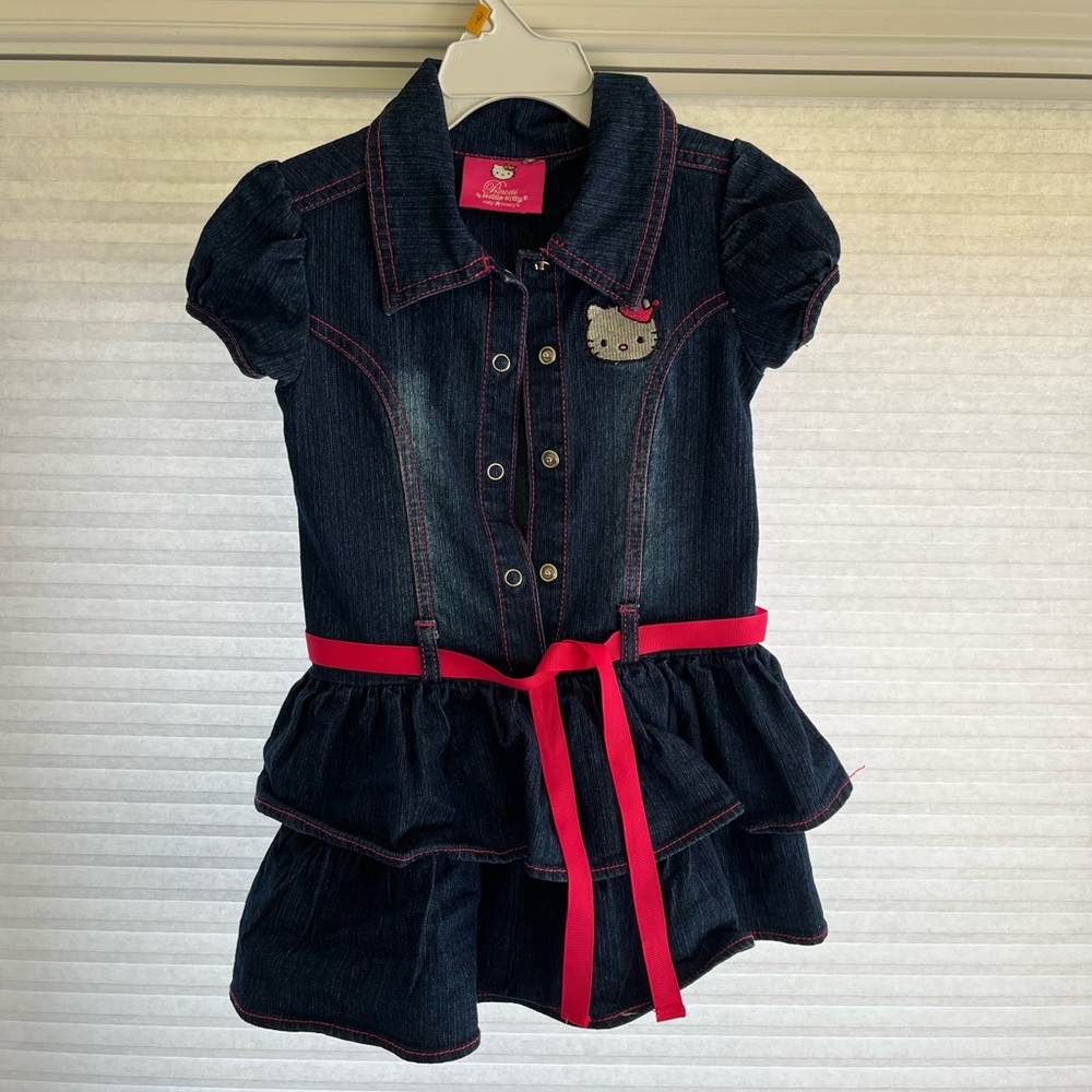 Hello Kitty Denim Dress with Pink Accents